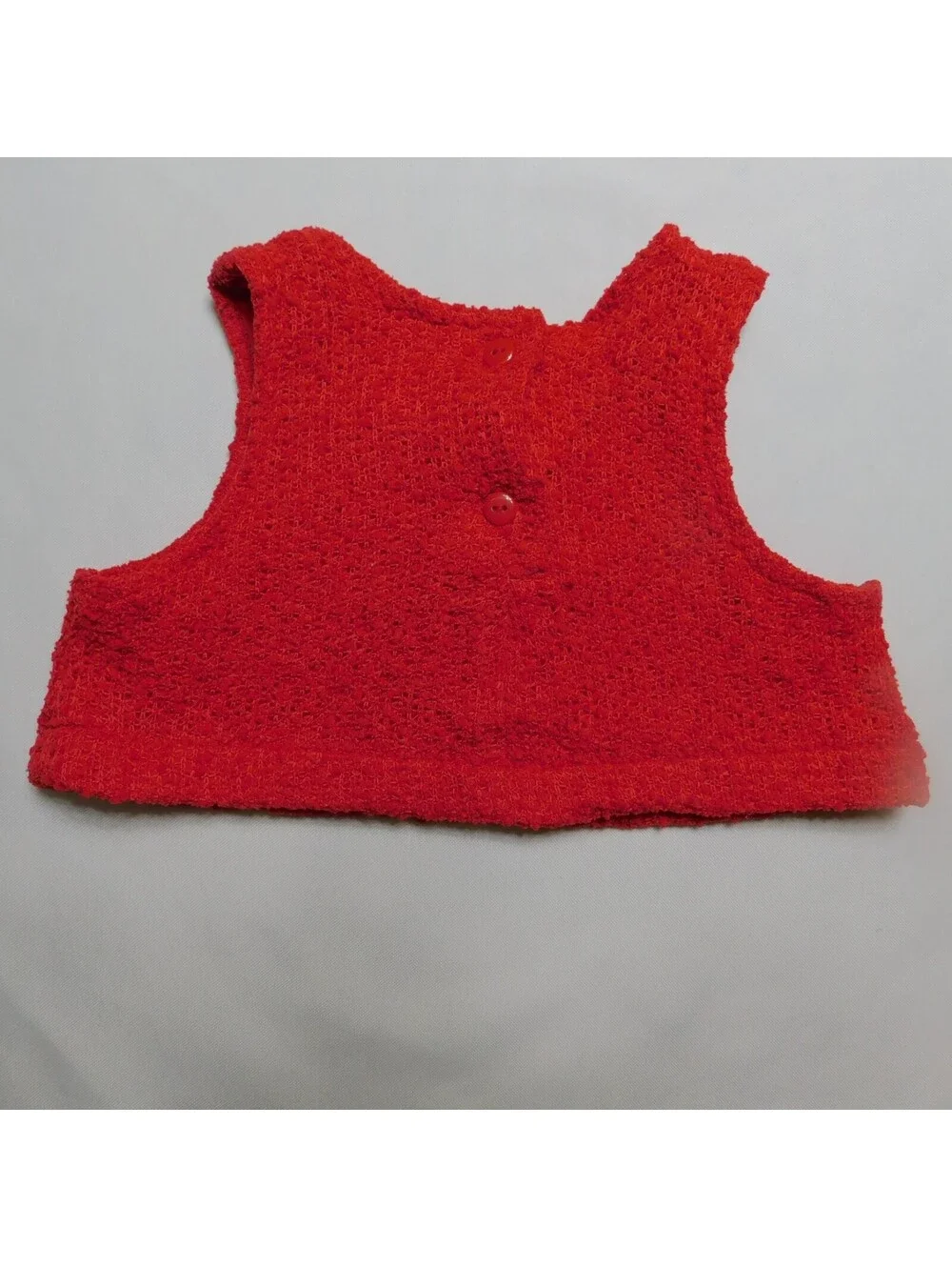 Rare Editions Baby Girls Vest 24M Red Fuzzy Boucle Faux Fur Leopard Flower Top